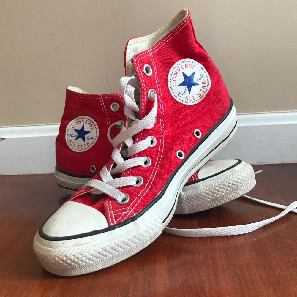 Red High Top Converse Sneakers